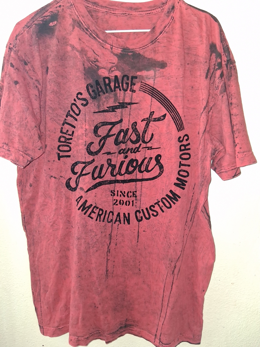 Danny Toretto's Affliction Fast and Furious Reversible Graphic Tee - Maroon L